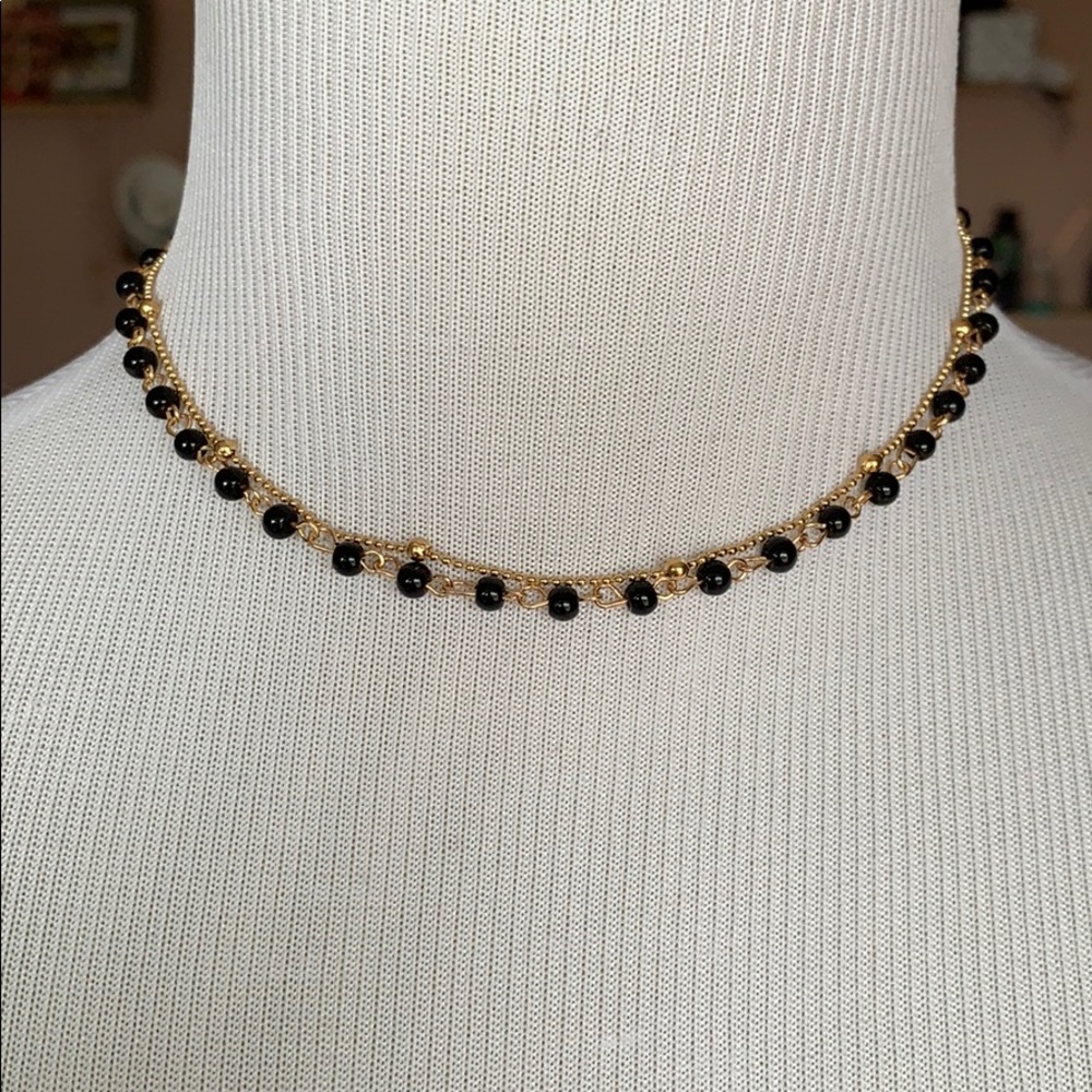 Black beaded necklace